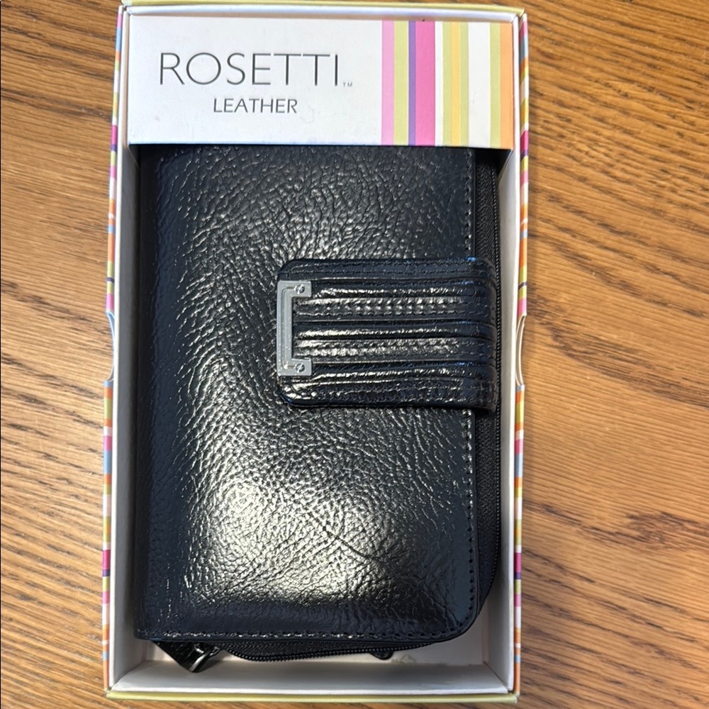 Rosetti Textured Black Leather Wallet